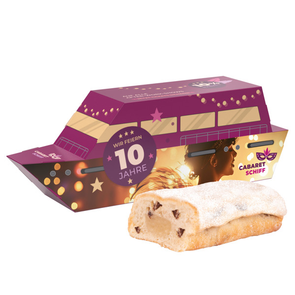 3D present ship, mini stollen | 1 KuchenMeister mini stollen, 80 g