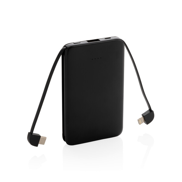 Xd Collection powerbank 3v1 kabli, 5000 mAh - Črna
