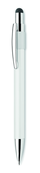 Edd stylus spinner pen, recycled aluminium - White