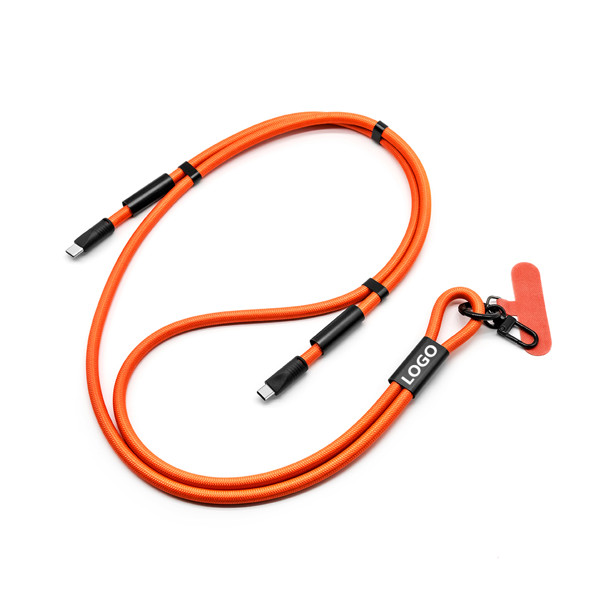 Rychlonabíjecí datový kabel s lanyardem UC062 - WHITE