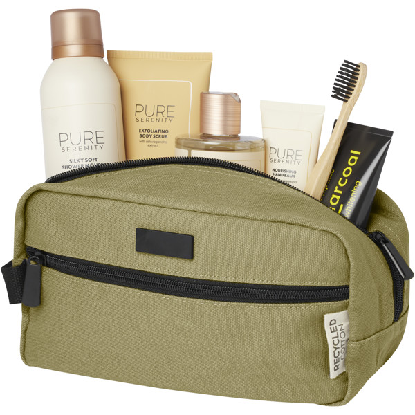 Pochette pour accessoires de voyage Joey de 3,5 L en toile recyclée certifiée GRS - Olive