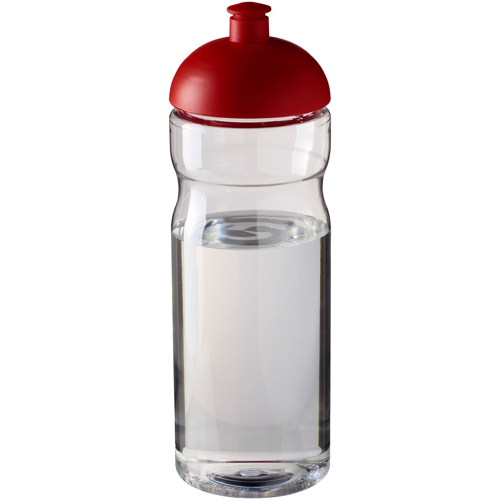 Bidon H2O Base® o pojemności 650 ml z wypukłym wieczkiem - Przezroczysty / Czerwony