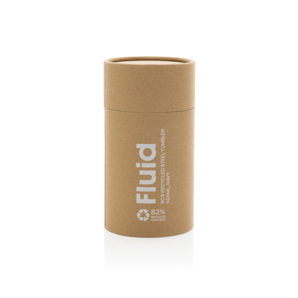Mug 500ml en acier recyclé certifié RCS Fluid - Bleu Marine