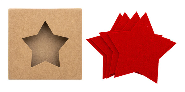 Rpet Christmas Coaster Set Vagnes - Red