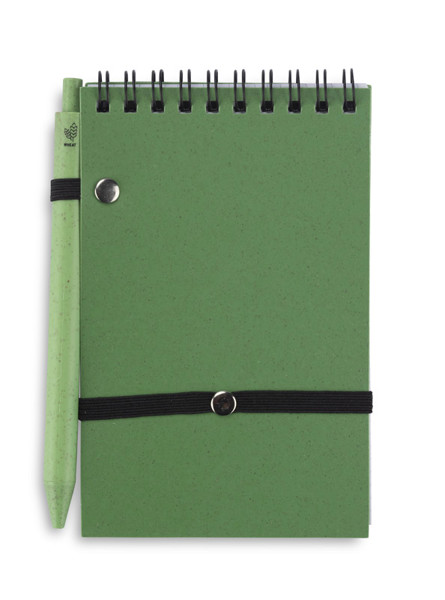 Notebook with pen TRESA A6 - green