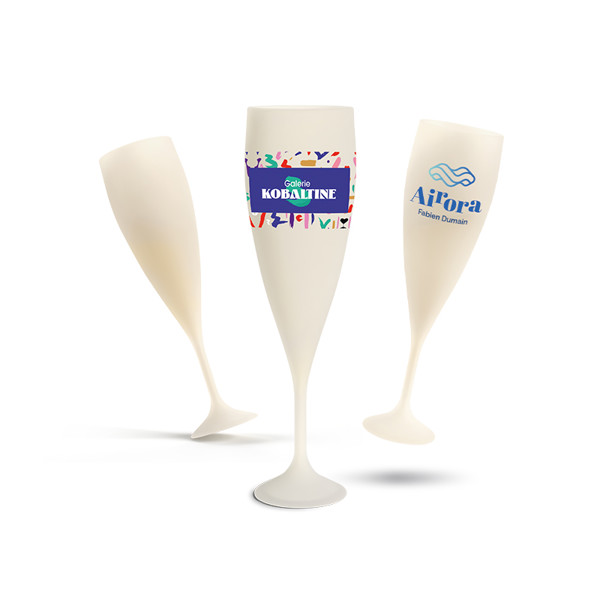 FLUTE A CHAMPAGNE REUTILISABLE EN BIOCOMPOSITE 14 cl RAS BORD