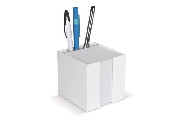 Bloc de papier 10x10x10cm dans une boîte cubique avec compartiments - Blanc