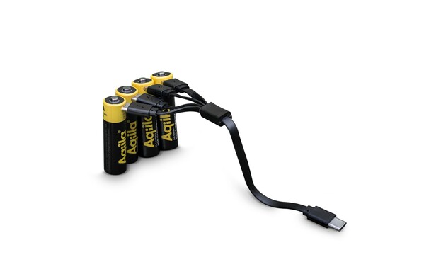 Aqiila Rechargeable USB-C Batteries AA 2000mAh 4-pack