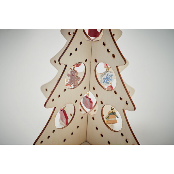 Wooden Xmas tree decoration Silueta