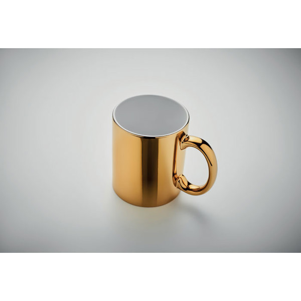 Ceramic mug metallic 300 ml Holly - Gold