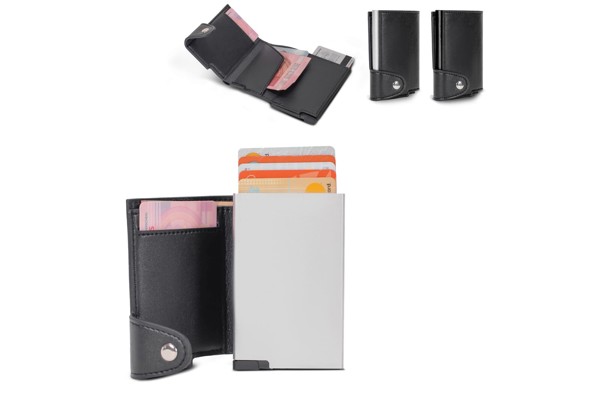 RFID card holder with wallet - Black / Silver