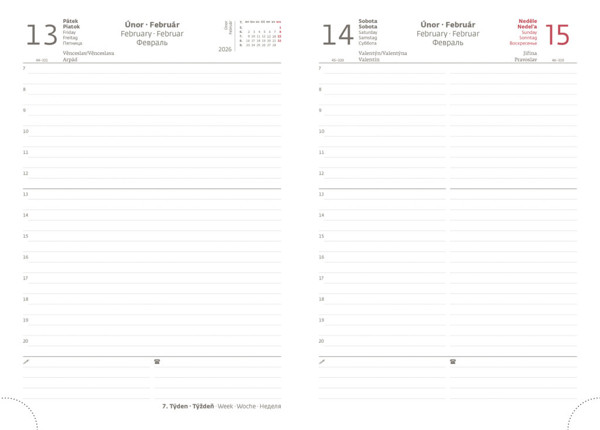 Denný diár A5 Print Classic čierny