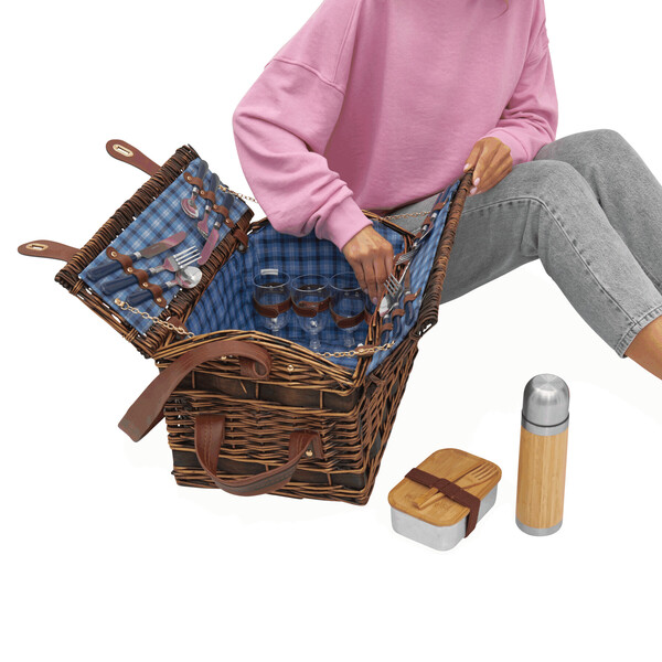 Willow picnic basket for 4 persons SUMMERTIME