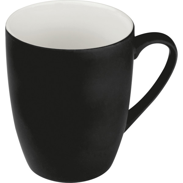 Rubberized ceramic mug JUDYTA - Black