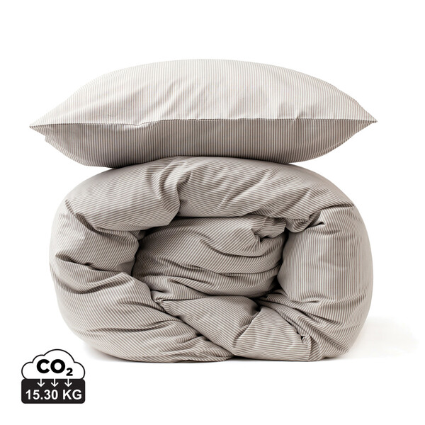 VINGA Linge de lit en coton, set de 4 pièces,  Montgomery - Gris / Blanc