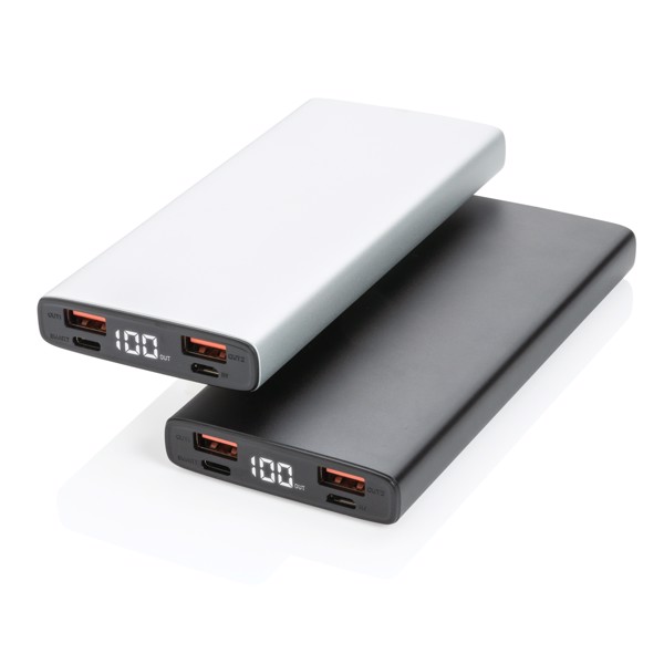 Hliníková 18W PD powerbanka 10 000 mAh - Černá