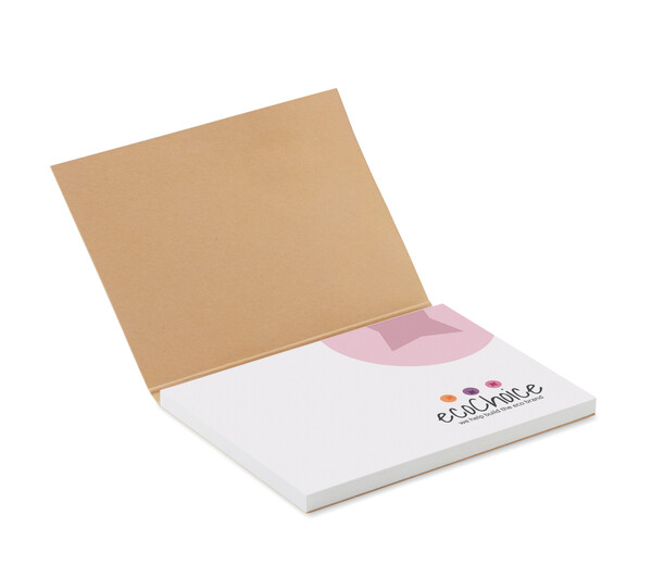 Recycled paper soft cover with 50 sticky notes (EU made) - Full colour