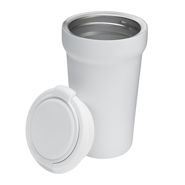 Thermo mug VIVERO STEEL - white