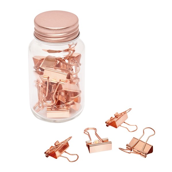 Copper Clamp Binder Clips In A Jar