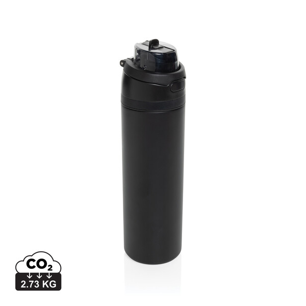 Uzatvárateľná fľaša Omni Sip 720ml z RCS recyklovanej ocele - Čierna