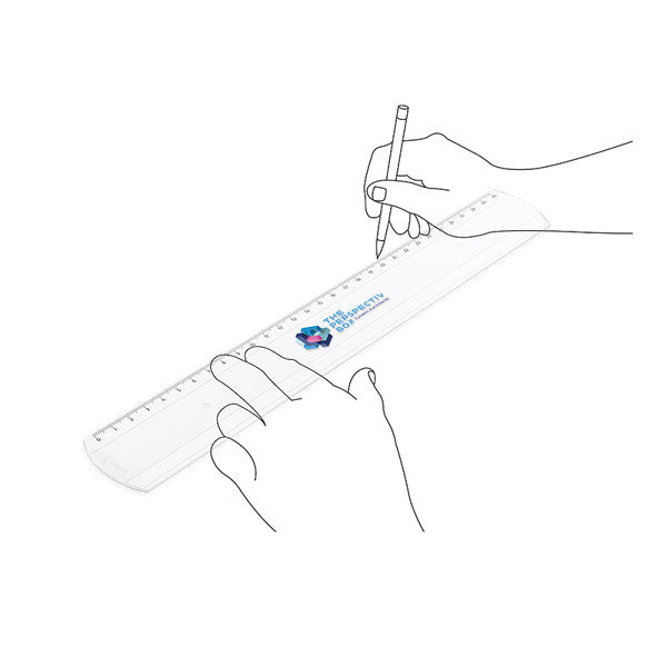 30CM TRANSPARENT PLASTIC RULER (SAN)