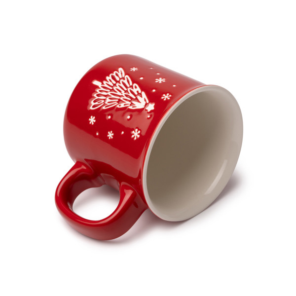 Taza de cerámica personalizada 260 ml con relieve árbol de navidad
