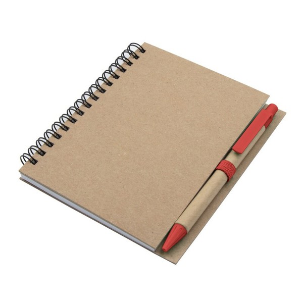 Notebook A6 with ball pen | Sidney - red