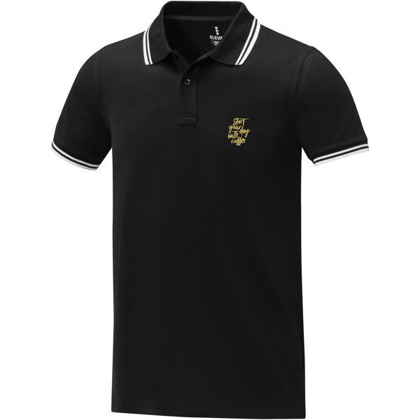 Polo tipping Amarago manches courtes homme - Noir / XS