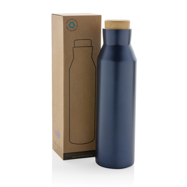 Bouteille iso en acier inoxydable recyclé certifiée RCS Gaia - Bleu