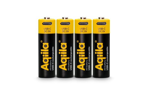 Aqiila Rechargeable USB-C Batteries AA 2000mAh 4-pack