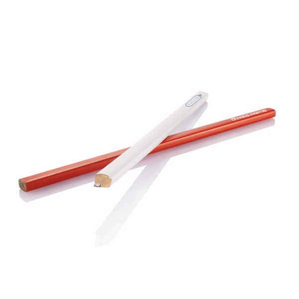 Xd Collection carpenter pencil, wood, 25cm - White