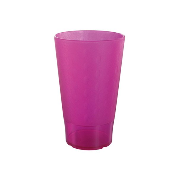 GOBELET PLASTIQUE REUTILISABLE 33 cl - PREMIUM - Rose translucide