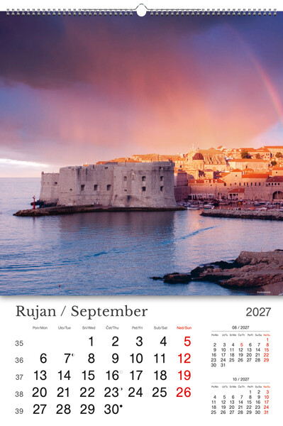 Okomiti zidni kalendar – Hrvatska / Croatia