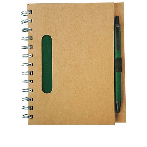 Envivo notepad with ballpen - Green / Beige