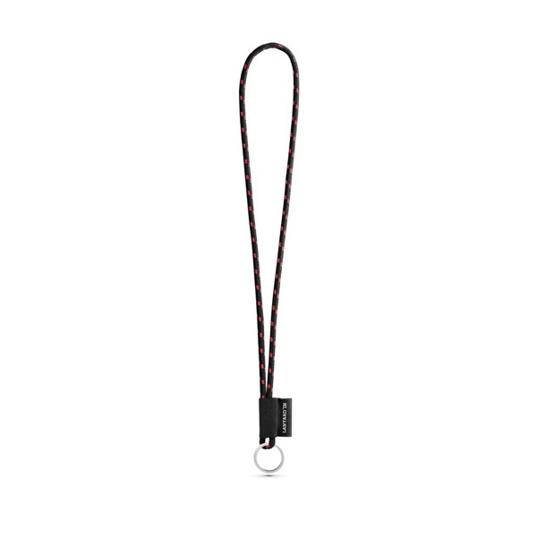 SET Lanyard NAUTIC Long (Ø 5 mm) s kroužkem Ø 32 mm - Černá / Červená