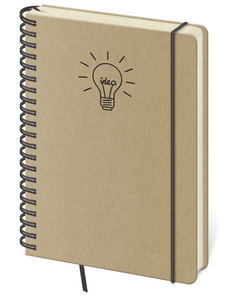 Notebook Twin dot grid L Idea brown