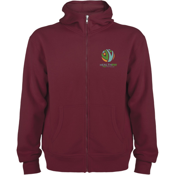Felpa unisex con cappuccio e zip intera Montblanc - Garnet / M
