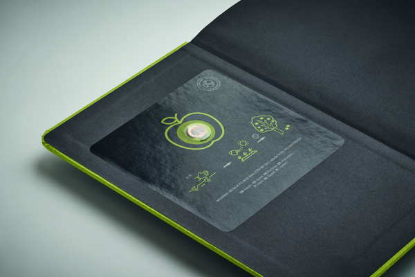 A5 recycled page notebook Grow - Lime