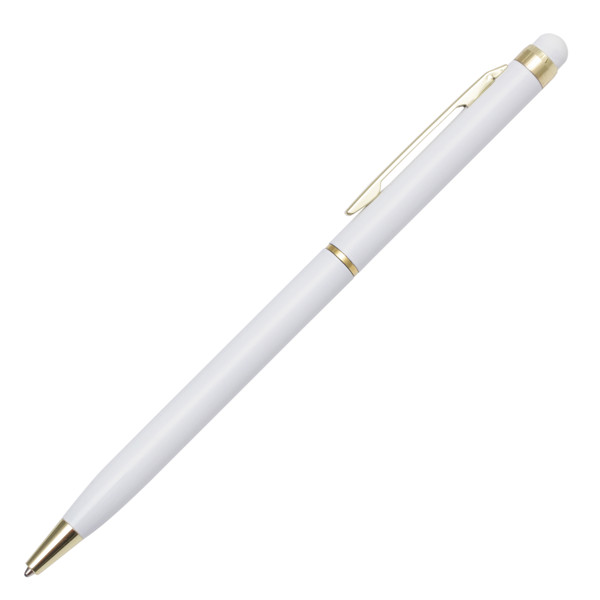Touch Tip Gold aluminium ballpen - White