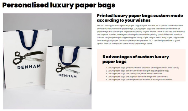 Paper & Zerotree bags - custom made