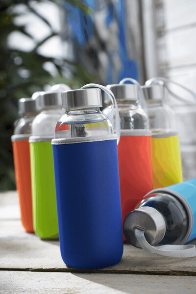 Glass Bottle Take Well - Royal Blue / Transparent