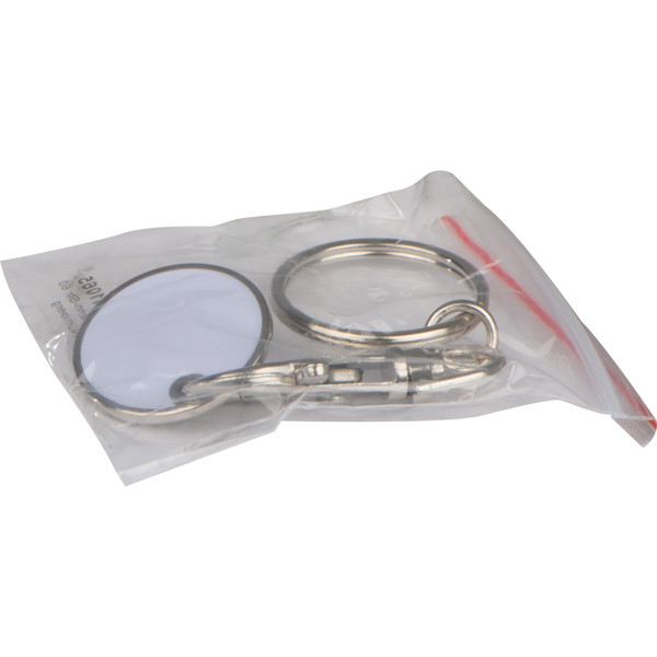 Keyring with shopping coin NELLIE - White