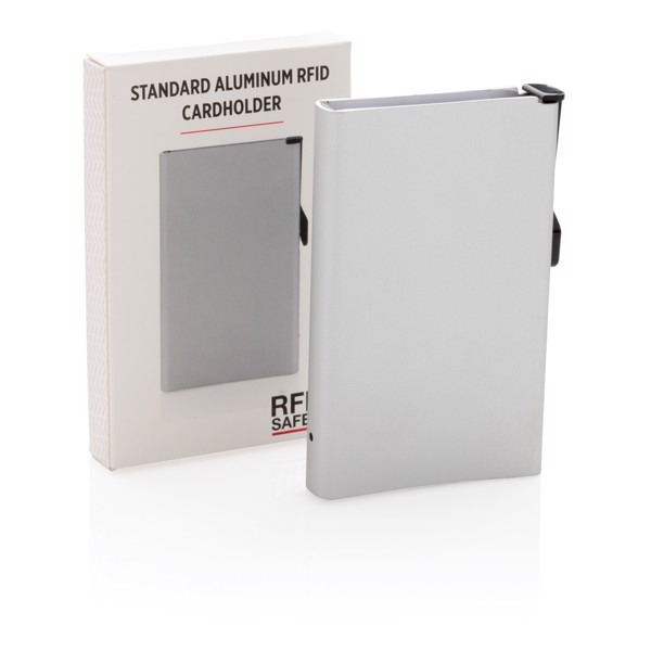 Porte cartes anti-RFID en aluminium - Argent