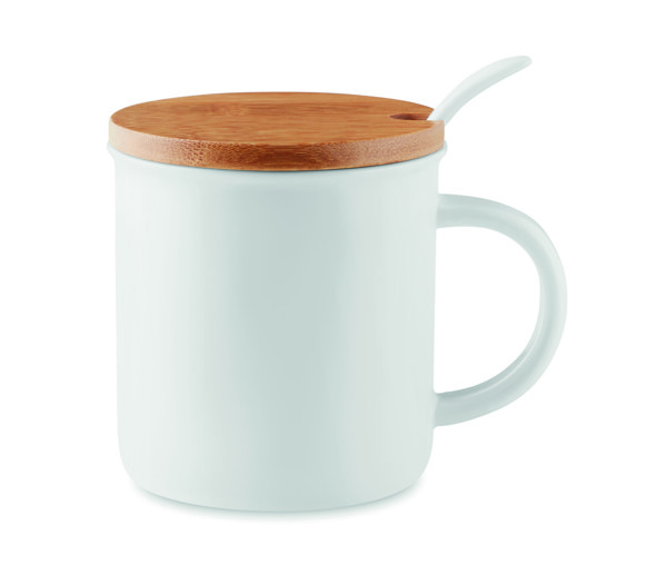 Porcelain mug with spoon Kenya