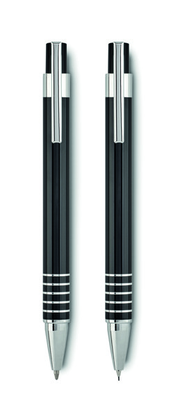 Ball pen set in metal box Alucolor - Black