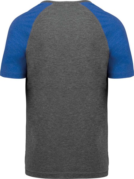 Adult Triblend Two-Tone Sports Short-Sleeved T-Shirt - Grey Heather / Sporty Royal Blue Heather / L