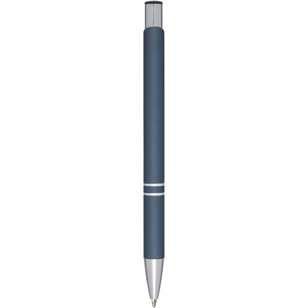 Stylo bille rétractable doux au toucher Moneta (encre noire) - Bleu hale