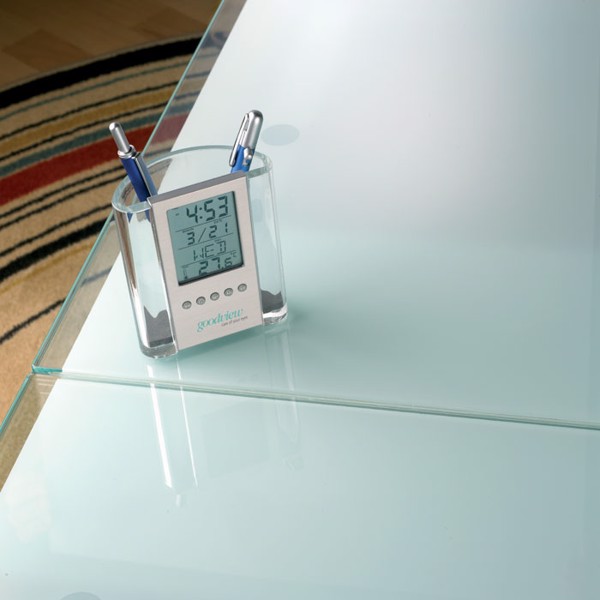 Prodigy pen holder, alarm clock, thermometer