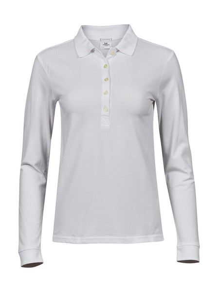 Ladies LuxuryLS Stretch Polo - White / S