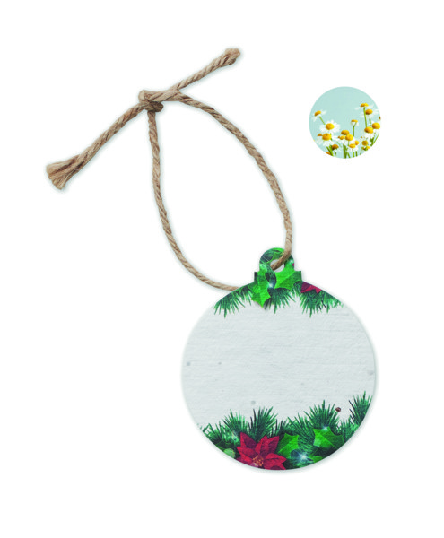 Bauseed Christmas ornament, seed paper 80x70 mm